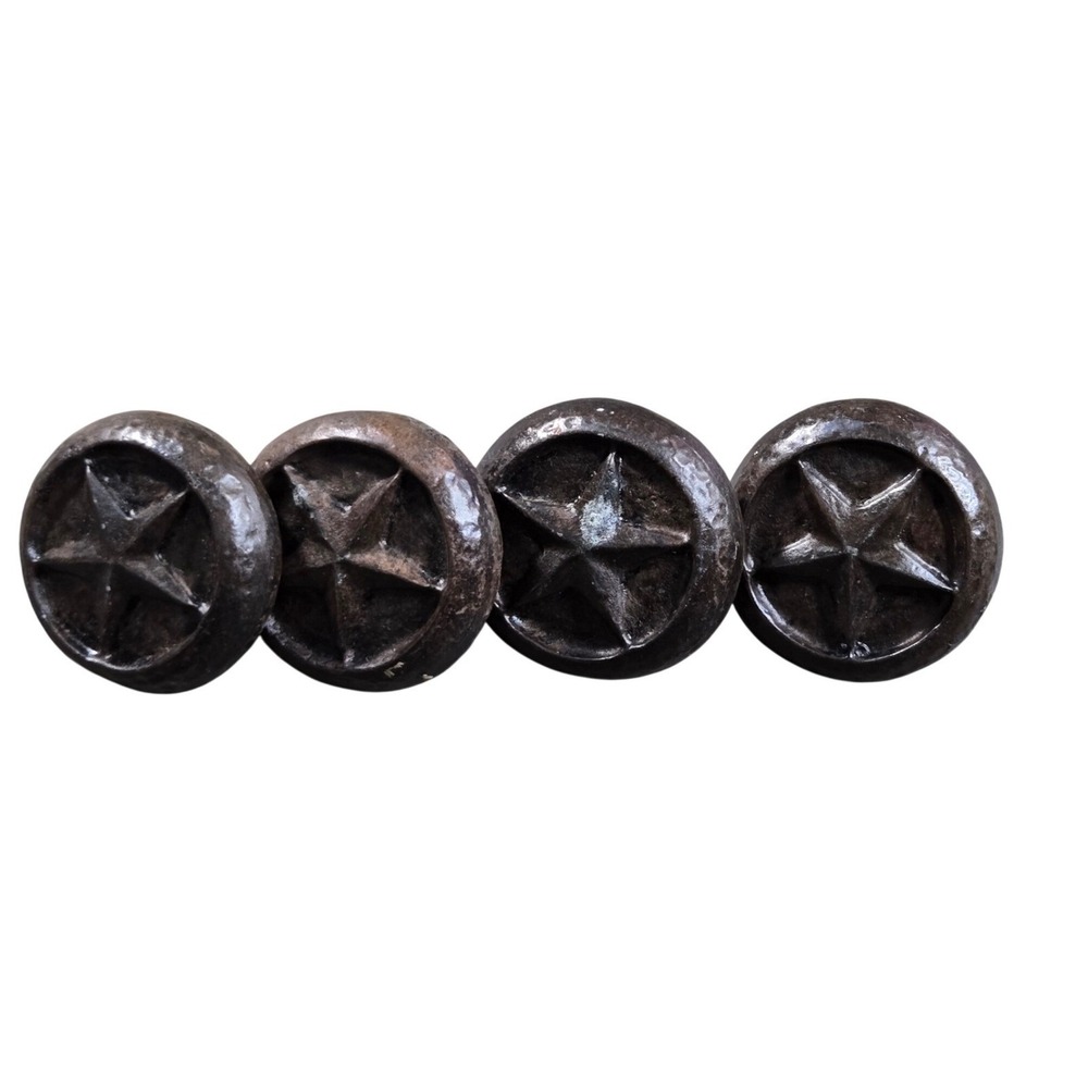 Lot of 4 Lone Star Cast Iron Drawer Pulls Knobs Western Rustic Cabinet Hardware